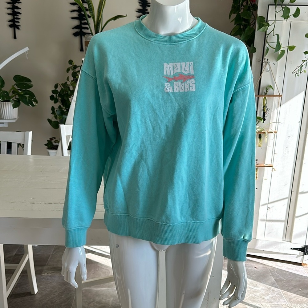 MAUI and sons with colourful graphic  Zara size small/medium teal sweatshirt